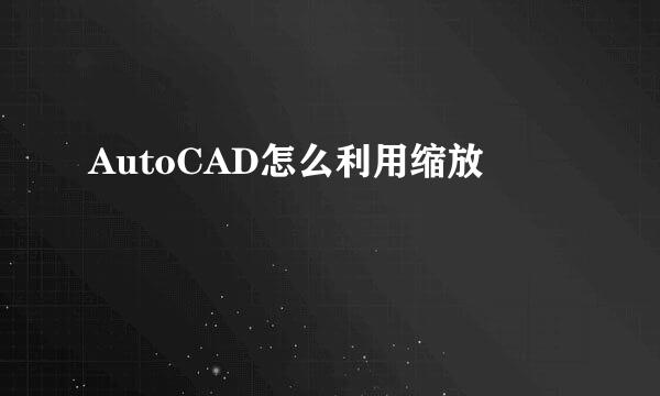 AutoCAD怎么利用缩放