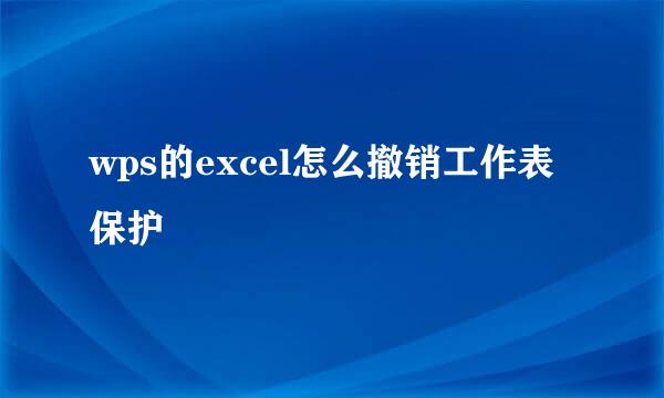 wps的excel怎么撤销工作表保护