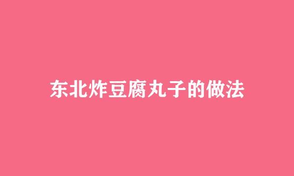 东北炸豆腐丸子的做法