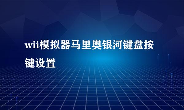 wii模拟器马里奥银河键盘按键设置