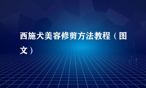 西施犬美容修剪方法教程（图文）