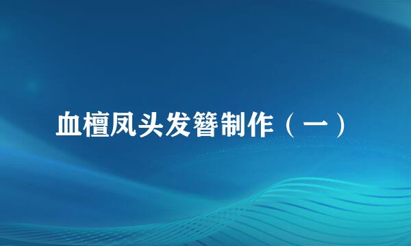 血檀凤头发簪制作（一）