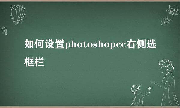如何设置photoshopcc右侧选框栏