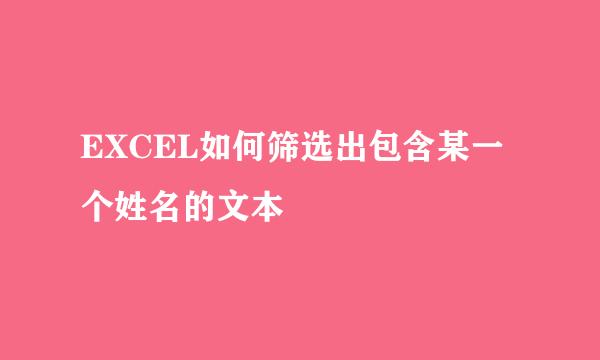 EXCEL如何筛选出包含某一个姓名的文本