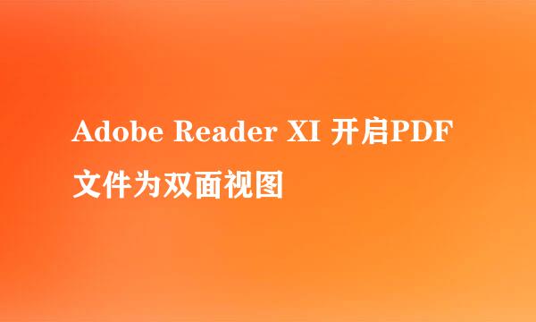 Adobe Reader XI 开启PDF文件为双面视图