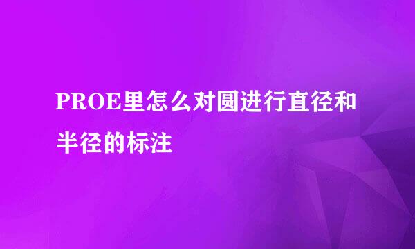 PROE里怎么对圆进行直径和半径的标注