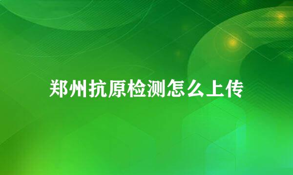 郑州抗原检测怎么上传
