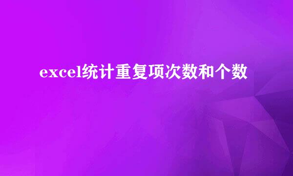 excel统计重复项次数和个数