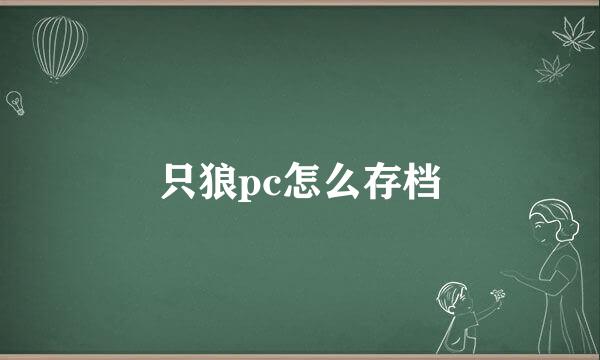 只狼pc怎么存档