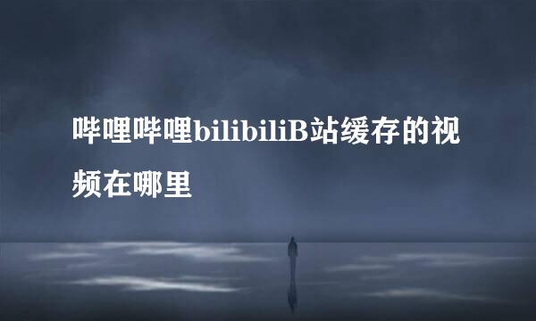哔哩哔哩bilibiliB站缓存的视频在哪里