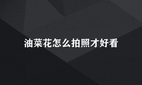 油菜花怎么拍照才好看