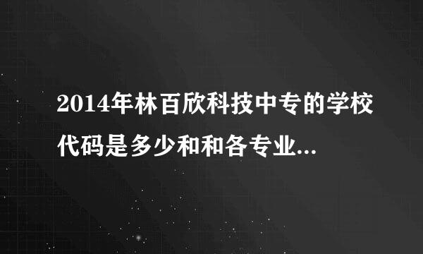 2014年林百欣科技中专的学校代码是多少和和各专业的代码。。有谁知道啊！速度！！！！