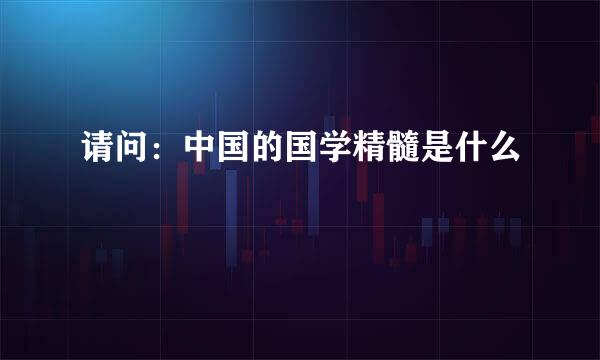 请问：中国的国学精髓是什么