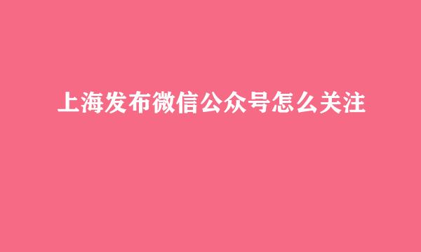 上海发布微信公众号怎么关注