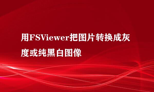 用FSViewer把图片转换成灰度或纯黑白图像