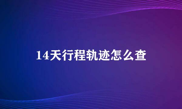 14天行程轨迹怎么查