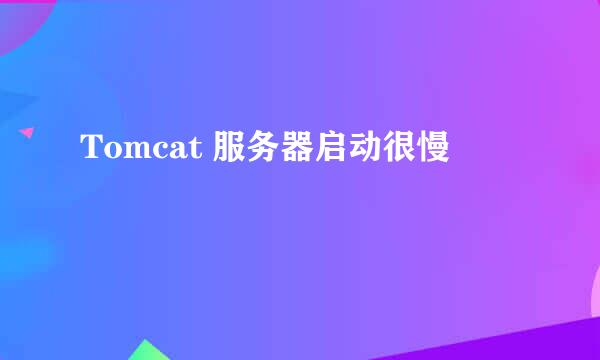 Tomcat 服务器启动很慢