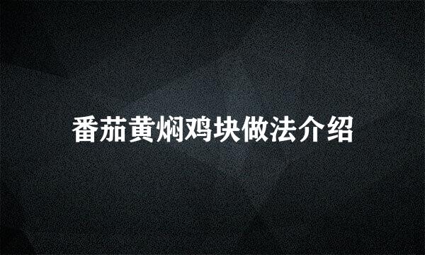 番茄黄焖鸡块做法介绍