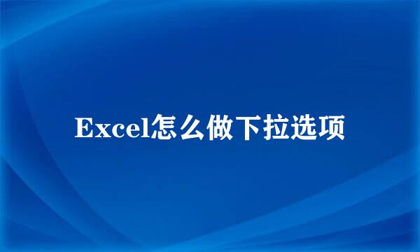 Excel怎么做下拉选项