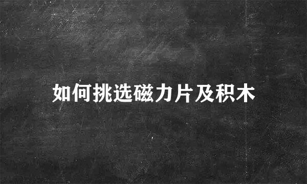 如何挑选磁力片及积木