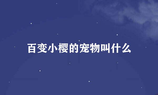 百变小樱的宠物叫什么