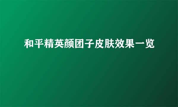 和平精英颜团子皮肤效果一览
