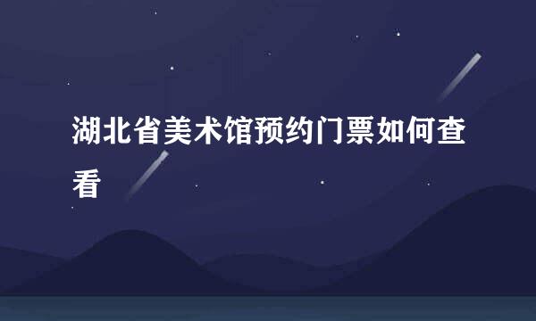 湖北省美术馆预约门票如何查看