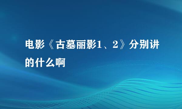 电影《古墓丽影1、2》分别讲的什么啊