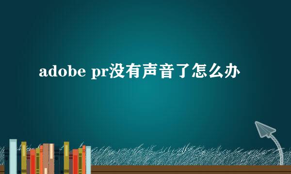 adobe pr没有声音了怎么办