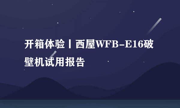 开箱体验丨西屋WFB-E16破壁机试用报告