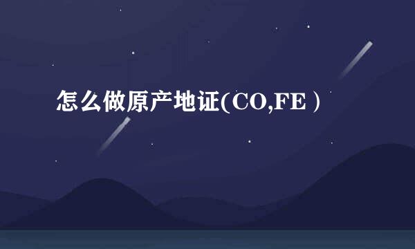 怎么做原产地证(CO,FE）