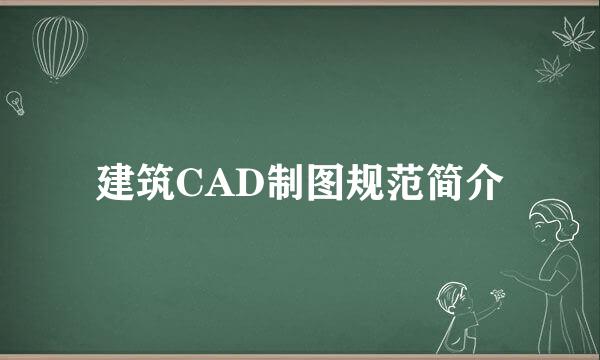 建筑CAD制图规范简介