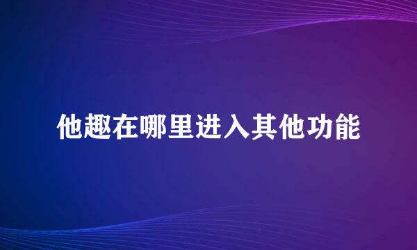 他趣在哪里进入其他功能