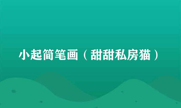 小起简笔画（甜甜私房猫）