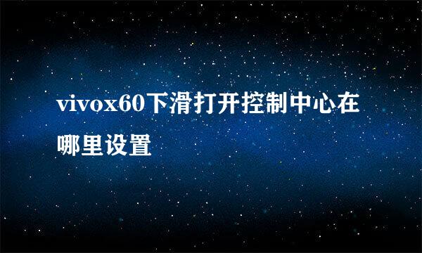 vivox60下滑打开控制中心在哪里设置
