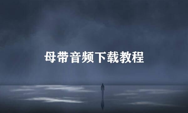 母带音频下载教程