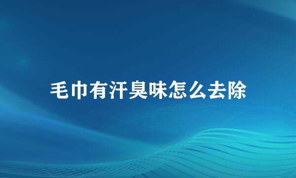 毛巾有汗臭味怎么去除