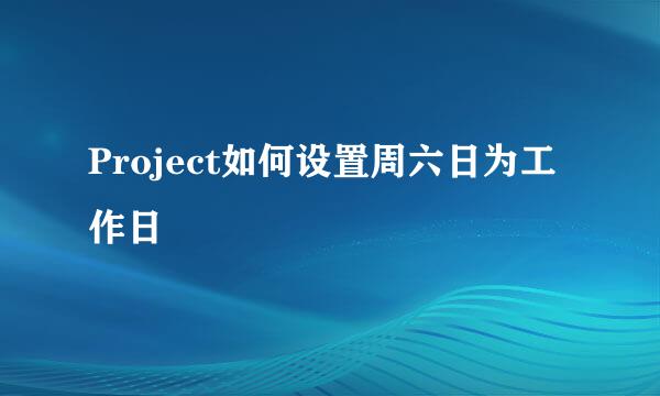 Project如何设置周六日为工作日