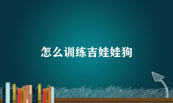 怎么训练吉娃娃狗
