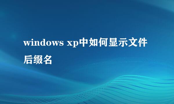windows xp中如何显示文件后缀名