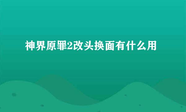 神界原罪2改头换面有什么用