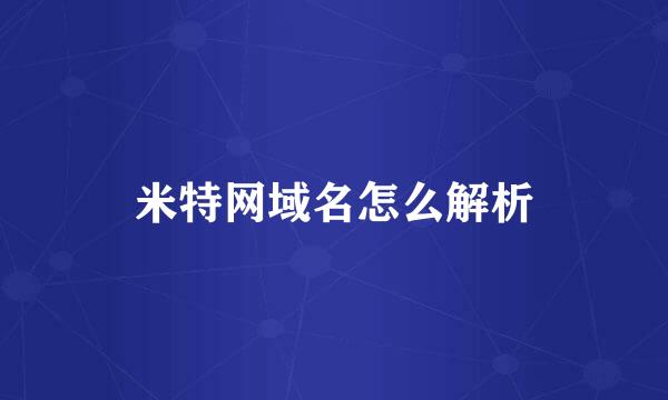 米特网域名怎么解析