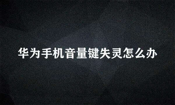 华为手机音量键失灵怎么办