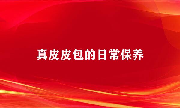 真皮皮包的日常保养