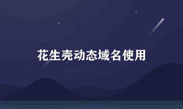花生壳动态域名使用