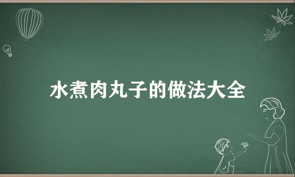 水煮肉丸子的做法大全