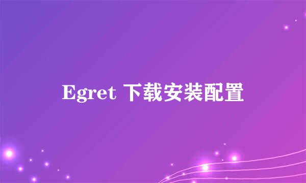 Egret 下载安装配置