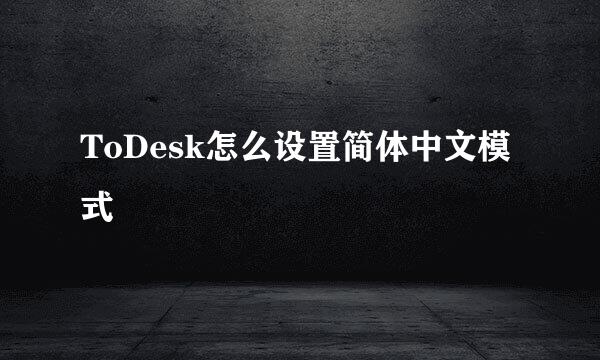 ToDesk怎么设置简体中文模式