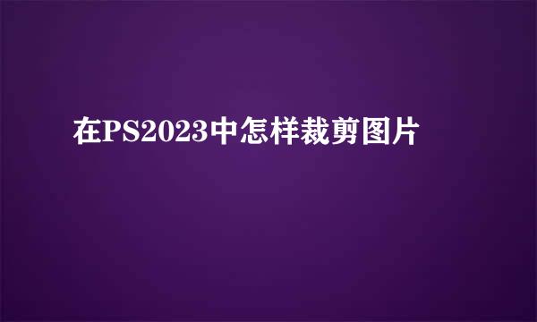 在PS2023中怎样裁剪图片