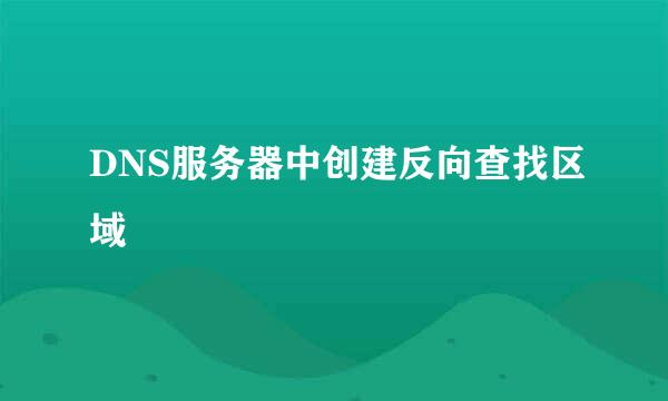 DNS服务器中创建反向查找区域